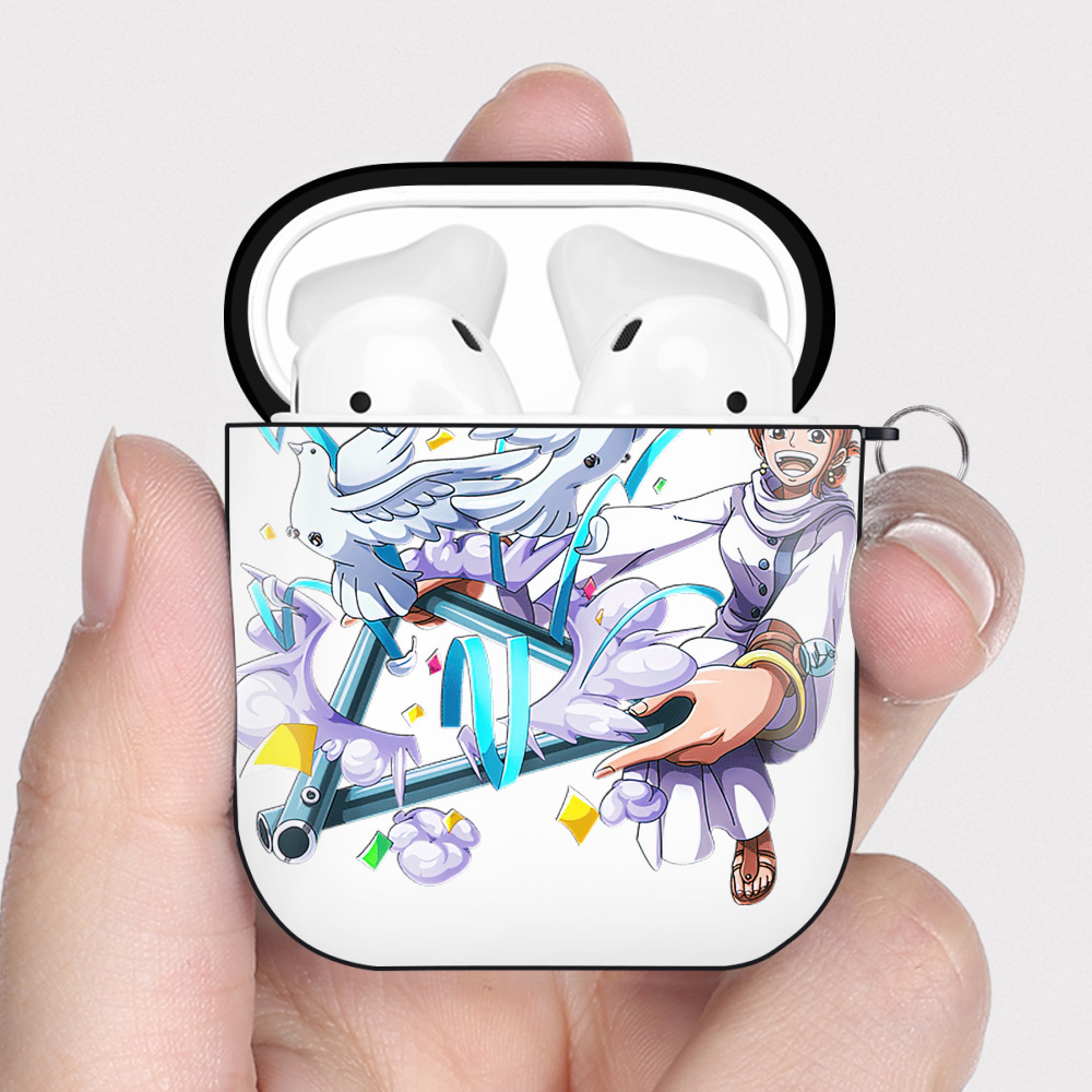 ワンピース ナミ ONE PIECE Nami AirPods 第2世代保護ケース ハードシェル ブラック 耐衝撃・防指紋・カラビナ付き