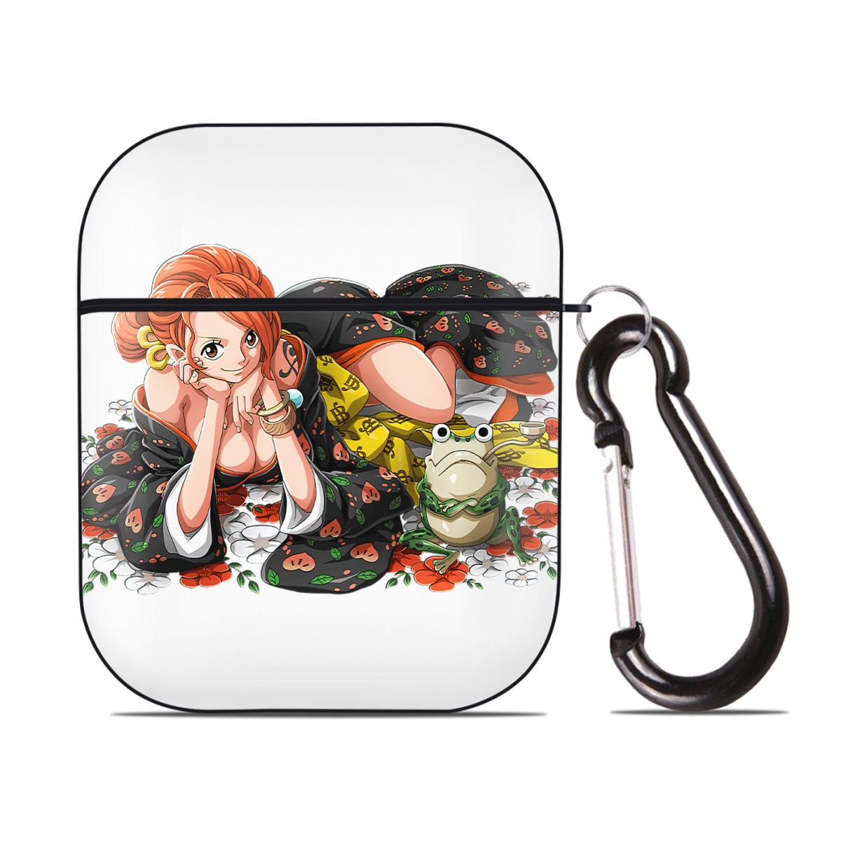 ワンピース ナミ ONE PIECE Nami AirPods 第2世代保護ケース ハードシェル ブラック 耐衝撃・防指紋・カラビナ付き