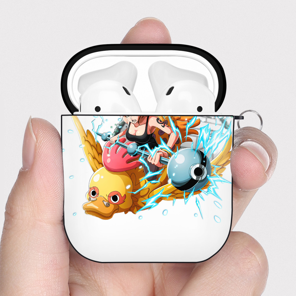 ワンピース ナミ ONE PIECE Nami AirPods 第2世代保護ケース ハードシェル ブラック 耐衝撃・防指紋・カラビナ付き