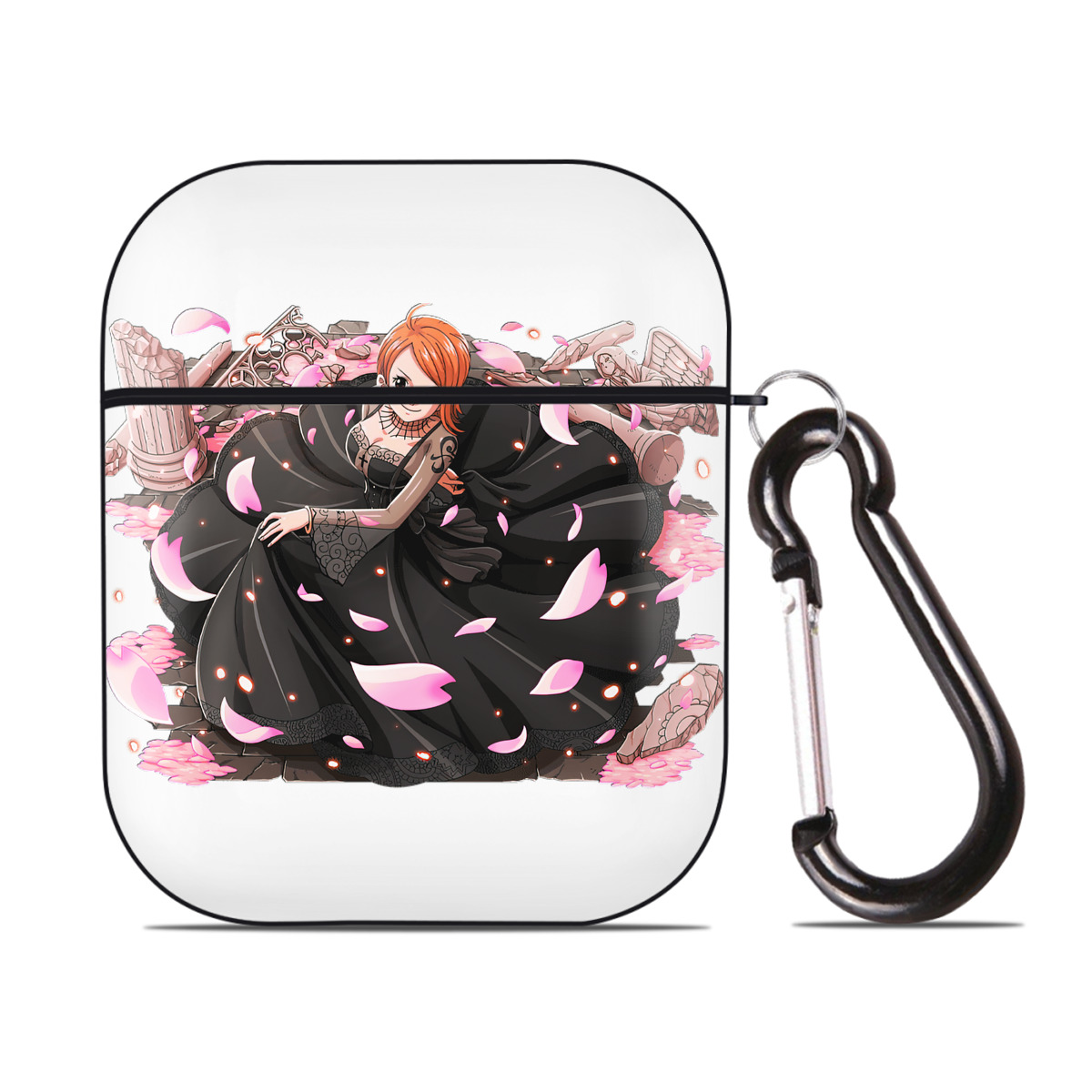 ワンピース ナミ ONE PIECE Nami AirPods 第2世代保護ケース ハードシェル ブラック 耐衝撃・防指紋・カラビナ付き