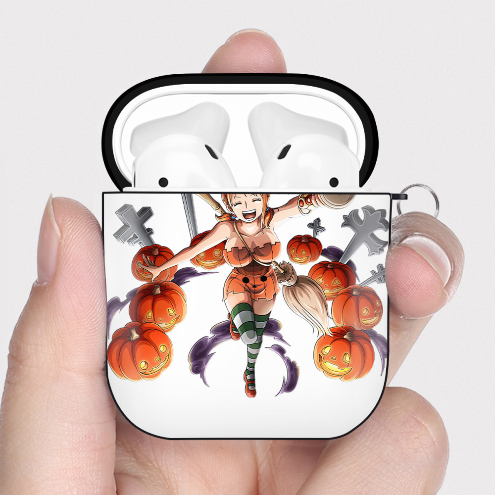 ワンピース ナミ ONE PIECE Nami AirPods 第2世代保護ケース ハードシェル ブラック 耐衝撃・防指紋・カラビナ付き