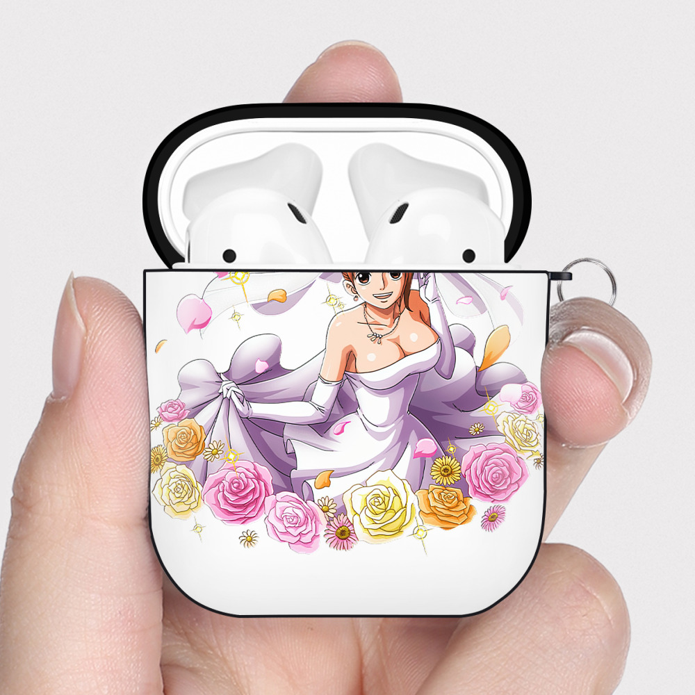 ワンピース ナミ ONE PIECE Nami AirPods 第2世代保護ケース ハードシェル ブラック 耐衝撃・防指紋・カラビナ付き