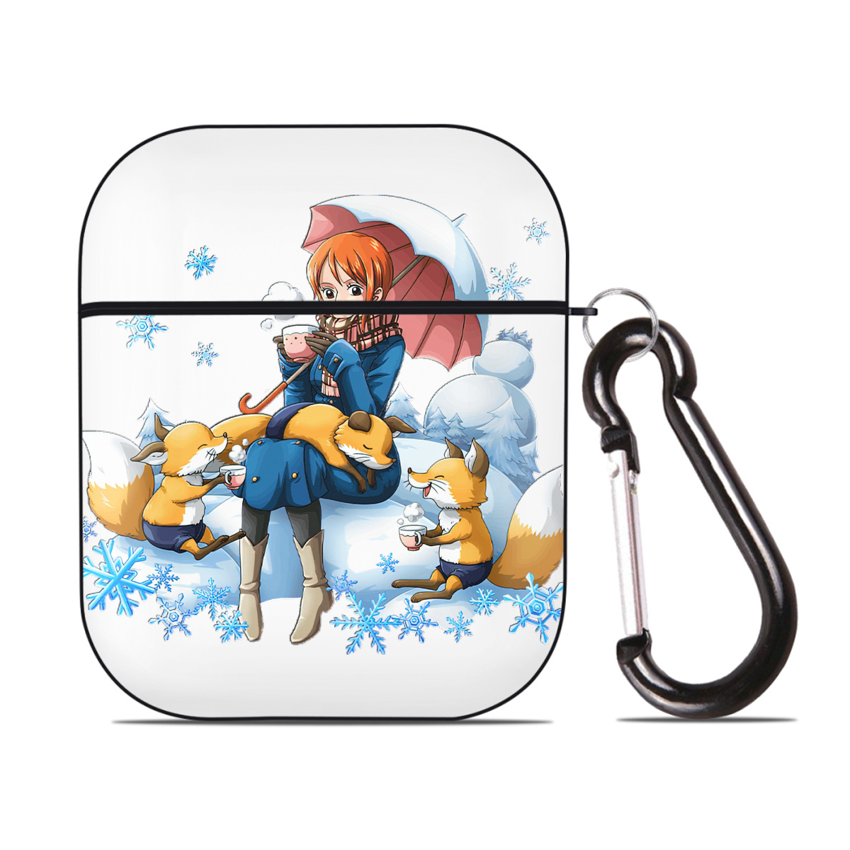 ワンピース ナミ ONE PIECE Nami AirPods 第2世代保護ケース ハードシェル ブラック 耐衝撃・防指紋・カラビナ付き