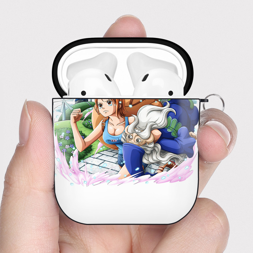 ワンピース ナミ ONE PIECE Nami AirPods 第2世代保護ケース ハードシェル ブラック 耐衝撃・防指紋・カラビナ付き