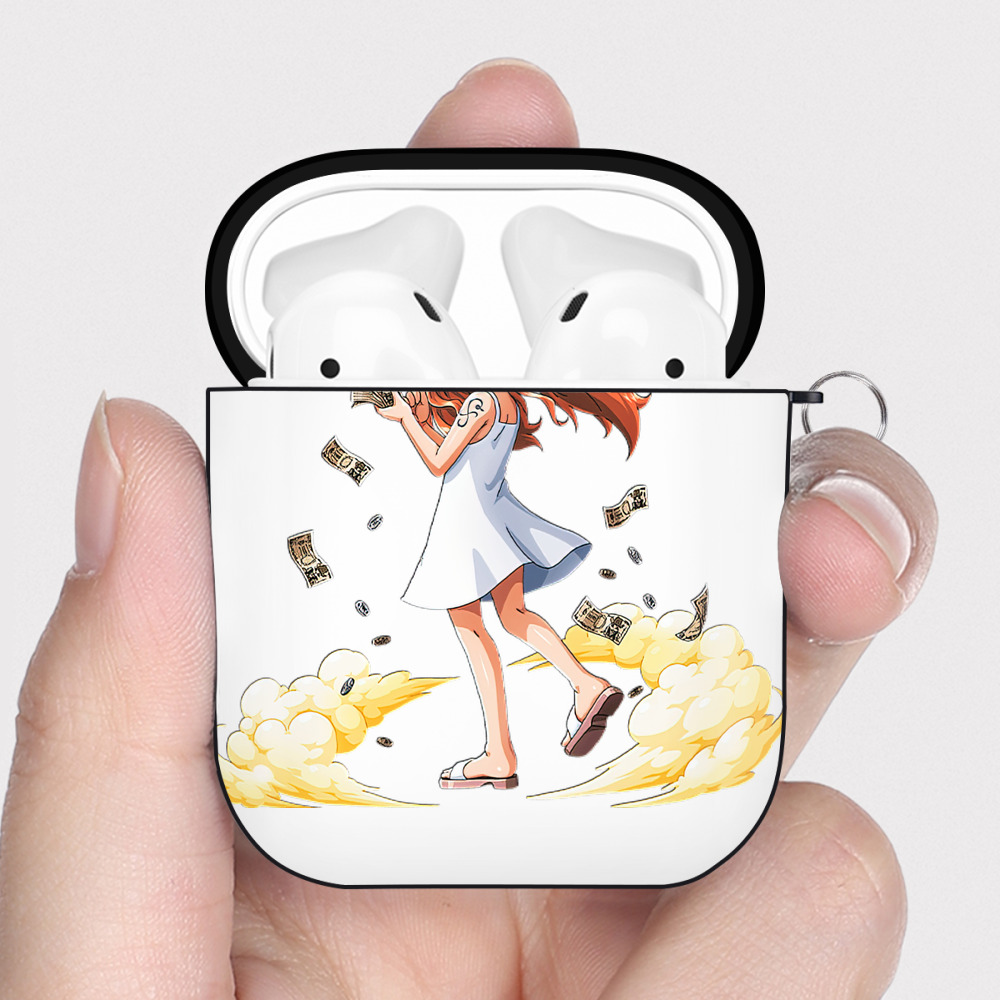 ワンピース ナミ ONE PIECE Nami AirPods 第2世代保護ケース ハードシェル ブラック 耐衝撃・防指紋・カラビナ付き
