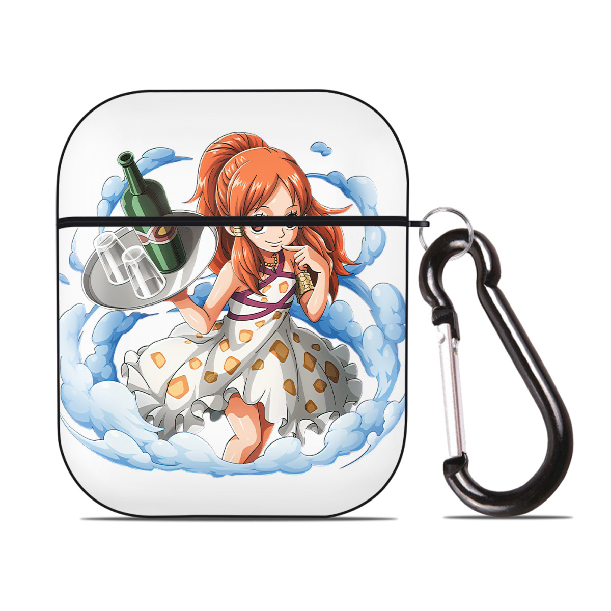 ワンピース ナミ ONE PIECE Nami AirPods 第2世代保護ケース ハードシェル ブラック 耐衝撃・防指紋・カラビナ付き