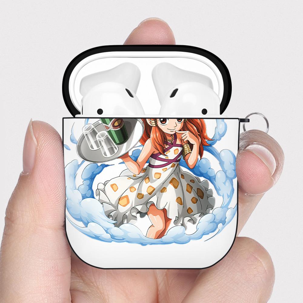 ワンピース ナミ ONE PIECE Nami AirPods 第2世代保護ケース ハードシェル ブラック 耐衝撃・防指紋・カラビナ付き