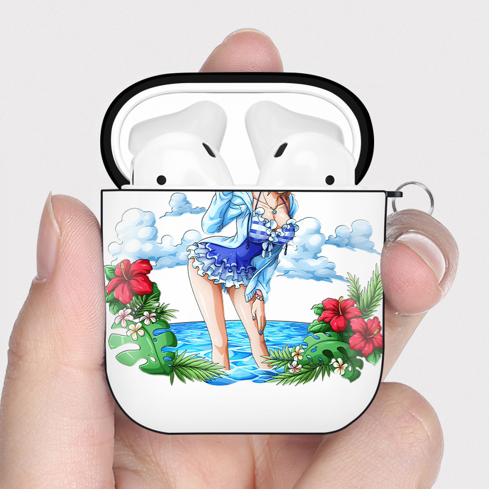 ワンピース ナミ ONE PIECE Nami AirPods 第2世代保護ケース ハードシェル ブラック 耐衝撃・防指紋・カラビナ付き
