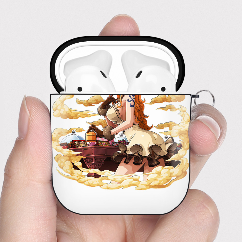 ワンピース ナミ ONE PIECE Nami AirPods 第2世代保護ケース ハードシェル ブラック 耐衝撃・防指紋・カラビナ付き