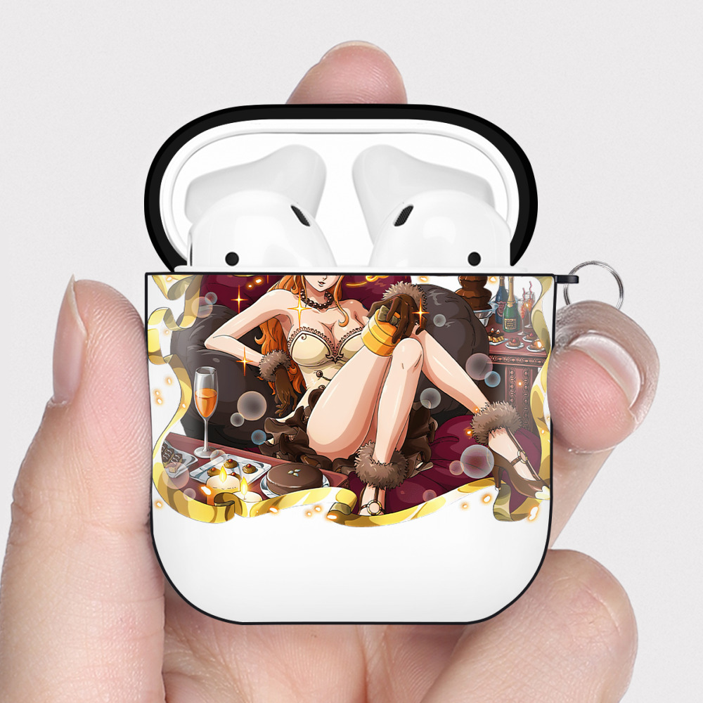 ワンピース ナミ ONE PIECE Nami AirPods 第2世代保護ケース ハードシェル ブラック 耐衝撃・防指紋・カラビナ付き