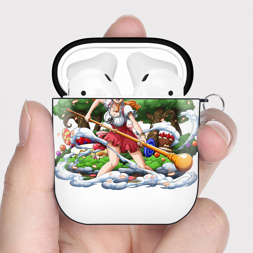 ワンピース ナミ ONE PIECE Nami AirPods 第2世代保護ケース ハードシェル ブラック 耐衝撃・防指紋・カラビナ付き