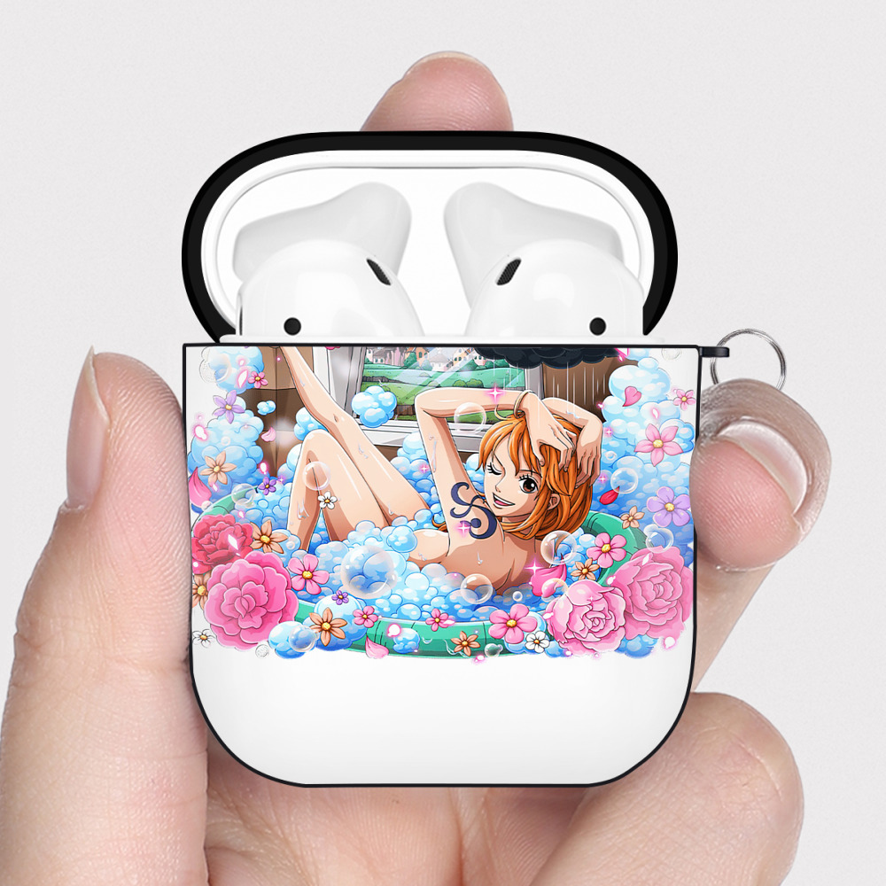 ワンピース ナミ ONE PIECE Nami AirPods 第2世代保護ケース ハードシェル ブラック 耐衝撃・防指紋・カラビナ付き
