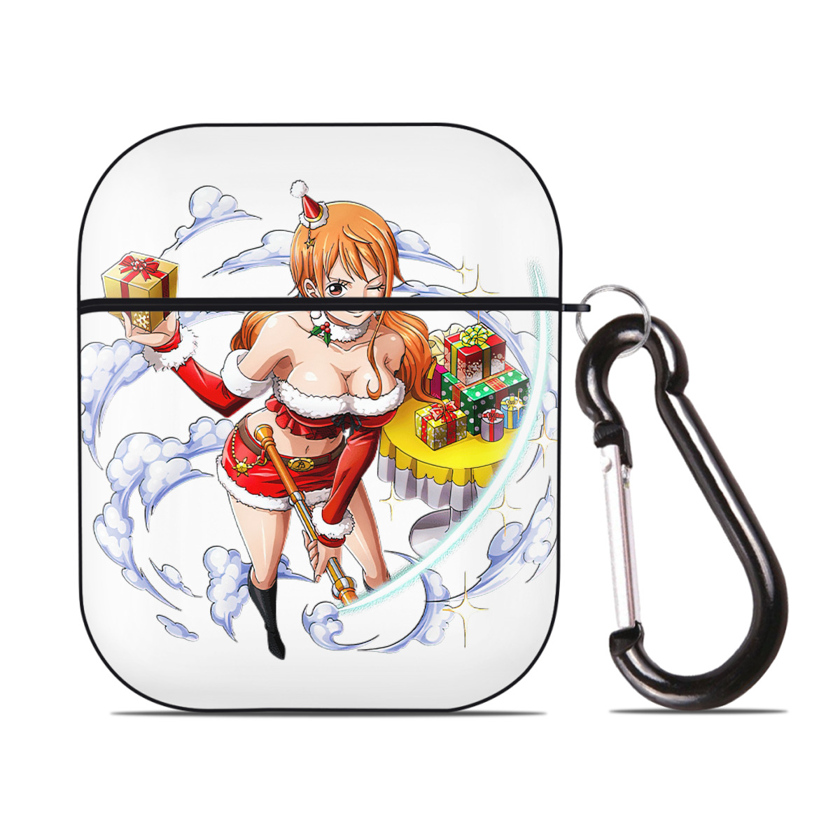 ワンピース ナミ ONE PIECE Nami AirPods 第2世代保護ケース ハードシェル ブラック 耐衝撃・防指紋・カラビナ付き