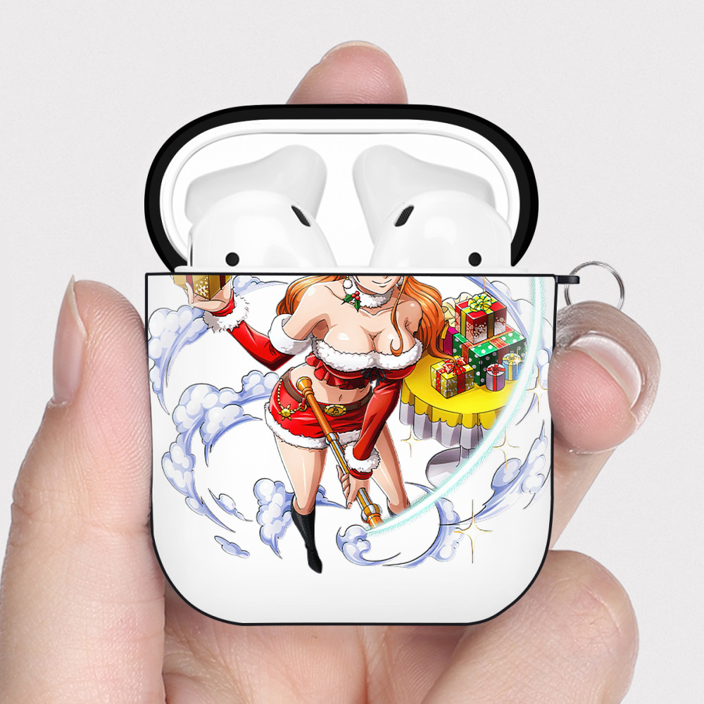 ワンピース ナミ ONE PIECE Nami AirPods 第2世代保護ケース ハードシェル ブラック 耐衝撃・防指紋・カラビナ付き