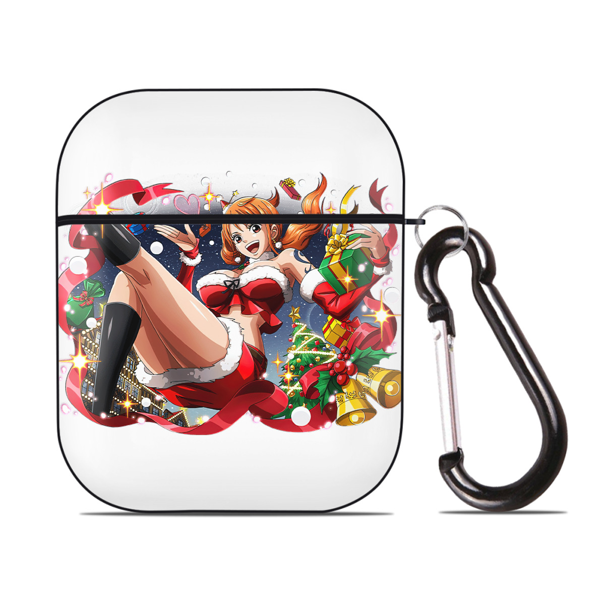 ワンピース ナミ ONE PIECE Nami AirPods 第2世代保護ケース ハードシェル ブラック 耐衝撃・防指紋・カラビナ付き