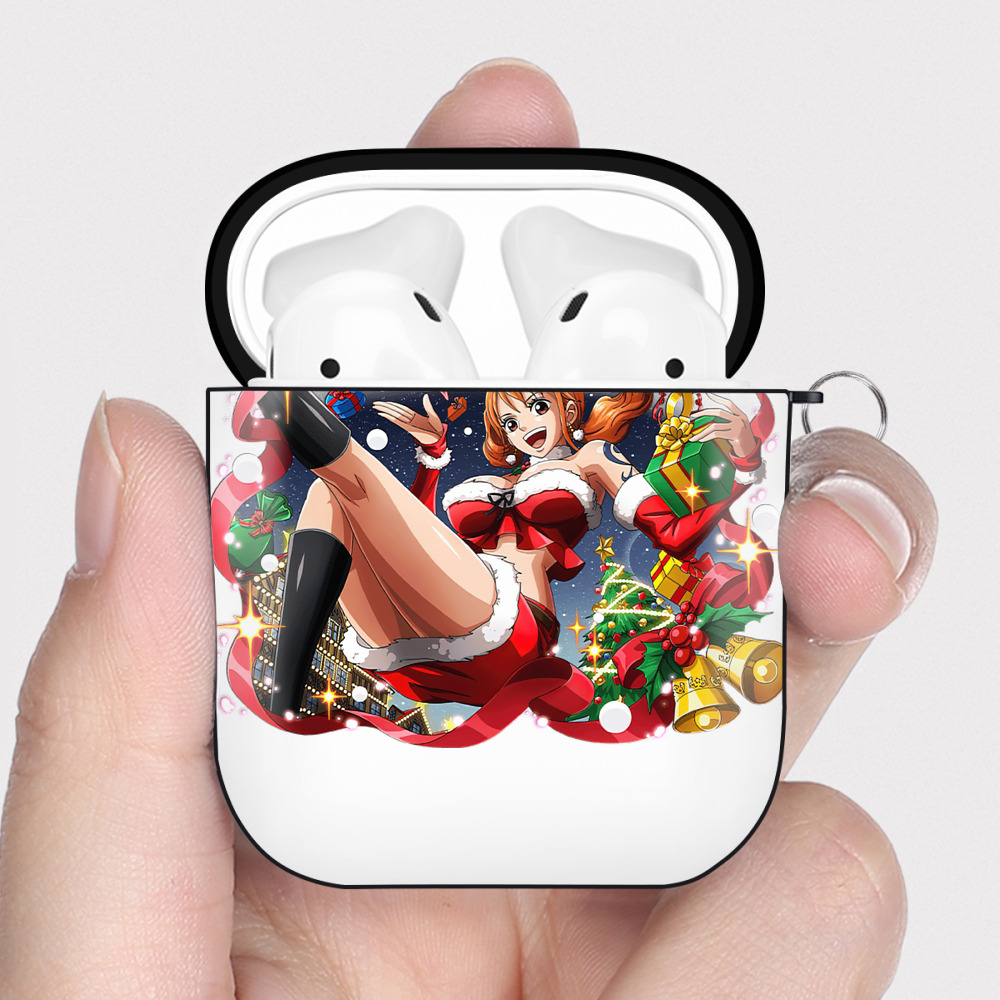 ワンピース ナミ ONE PIECE Nami AirPods 第2世代保護ケース ハードシェル ブラック 耐衝撃・防指紋・カラビナ付き