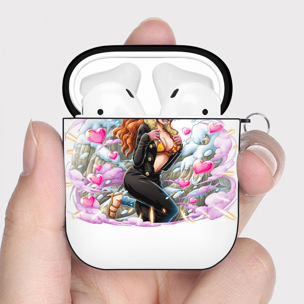 ワンピース ナミ ONE PIECE Nami AirPods 第2世代保護ケース ハードシェル ブラック 耐衝撃・防指紋・カラビナ付き