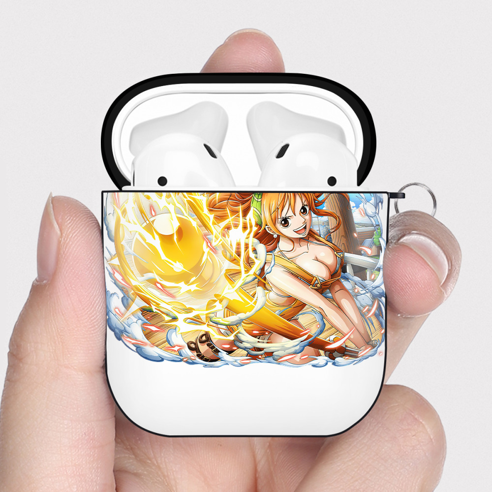 ワンピース ナミ ONE PIECE Nami AirPods 第2世代保護ケース ハードシェル ブラック 耐衝撃・防指紋・カラビナ付き