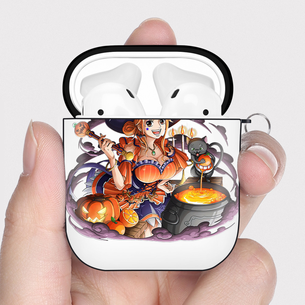 ワンピース ナミ ONE PIECE Nami AirPods 第2世代保護ケース ハードシェル ブラック 耐衝撃・防指紋・カラビナ付き