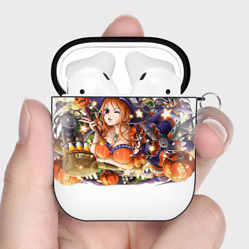 ワンピース ナミ ONE PIECE Nami AirPods 第2世代保護ケース ハードシェル ブラック 耐衝撃・防指紋・カラビナ付き