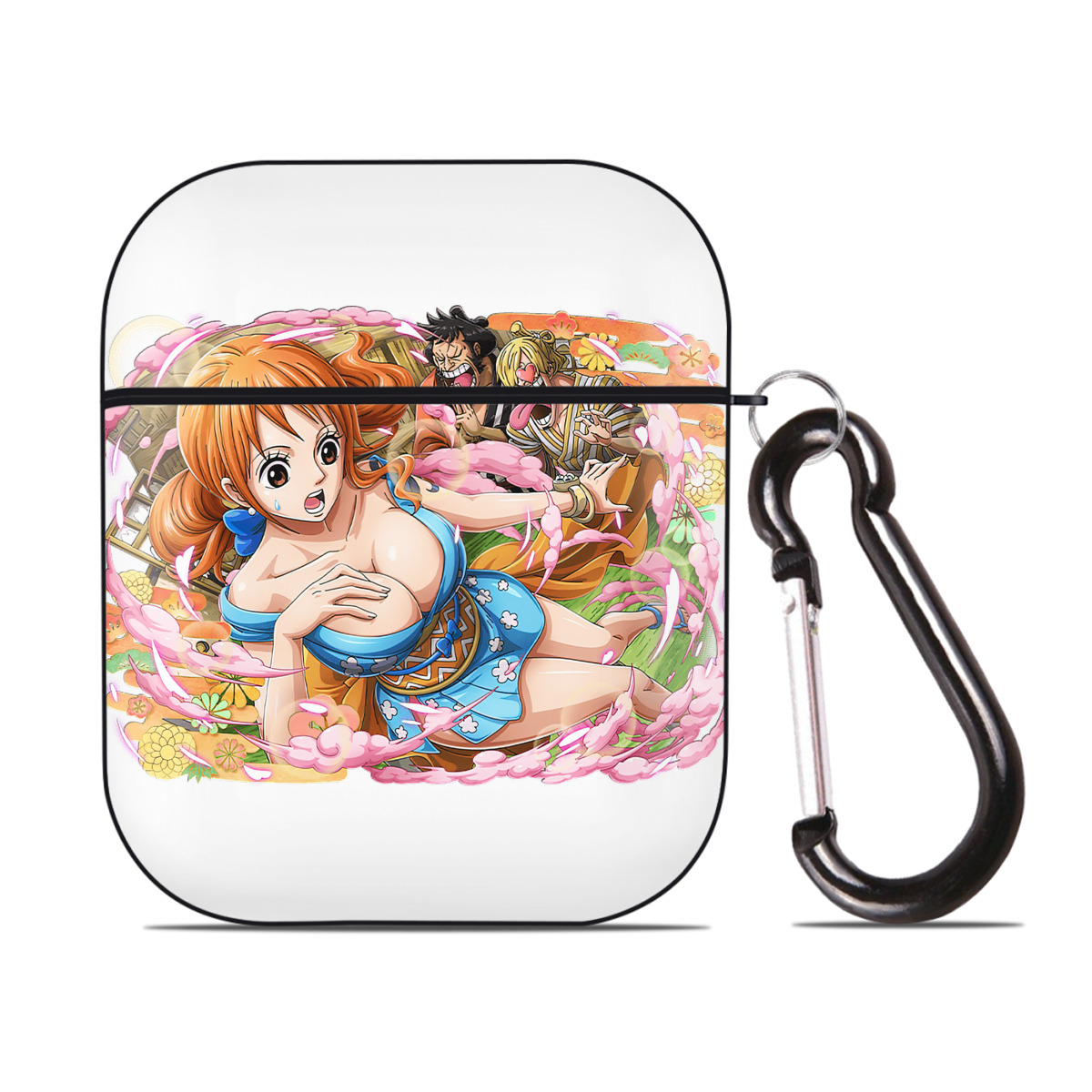 ワンピース ナミ ONE PIECE Nami AirPods 第2世代保護ケース ハードシェル ブラック 耐衝撃・防指紋・カラビナ付き
