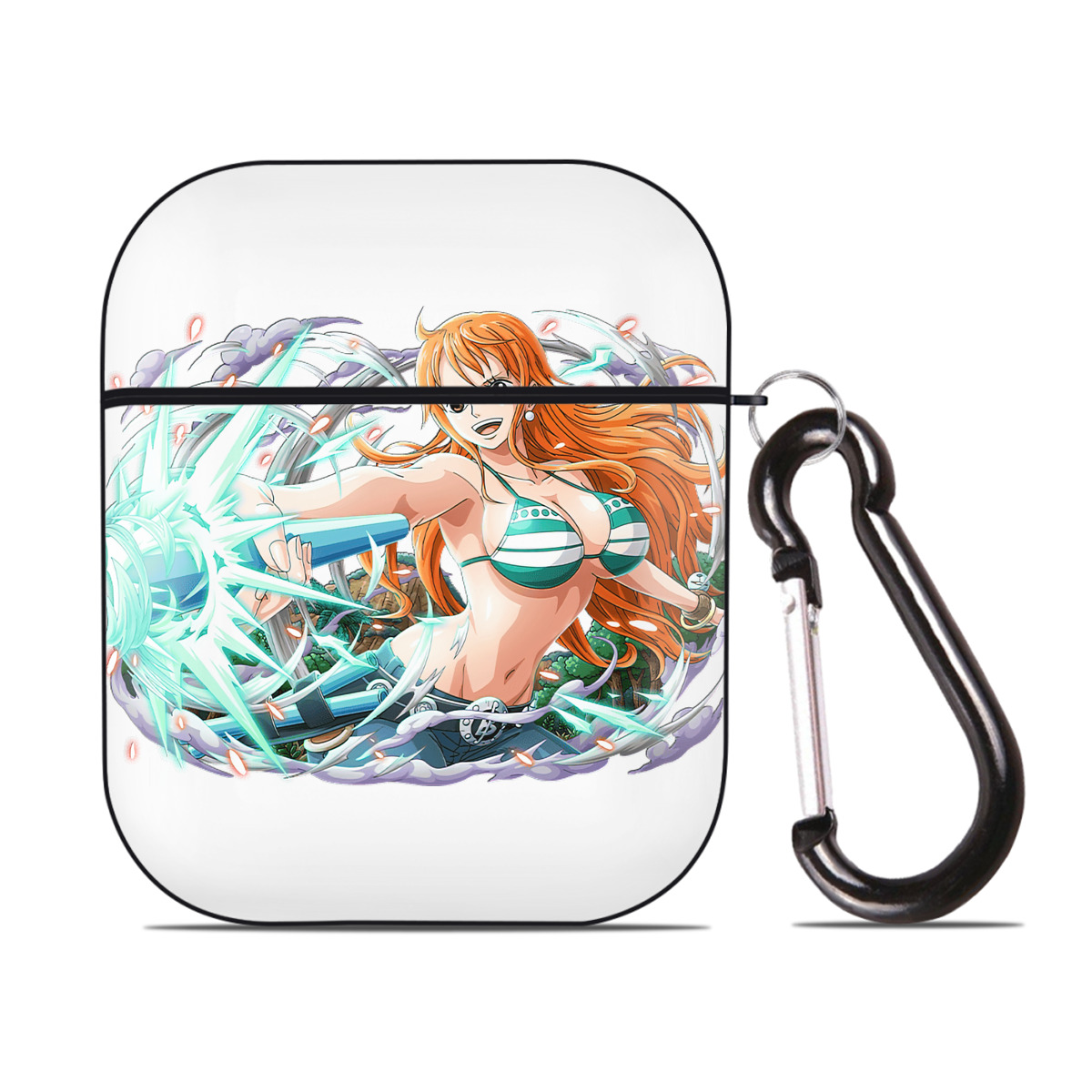 ワンピース ナミ ONE PIECE Nami AirPods 第2世代保護ケース ハードシェル ブラック 耐衝撃・防指紋・カラビナ付き