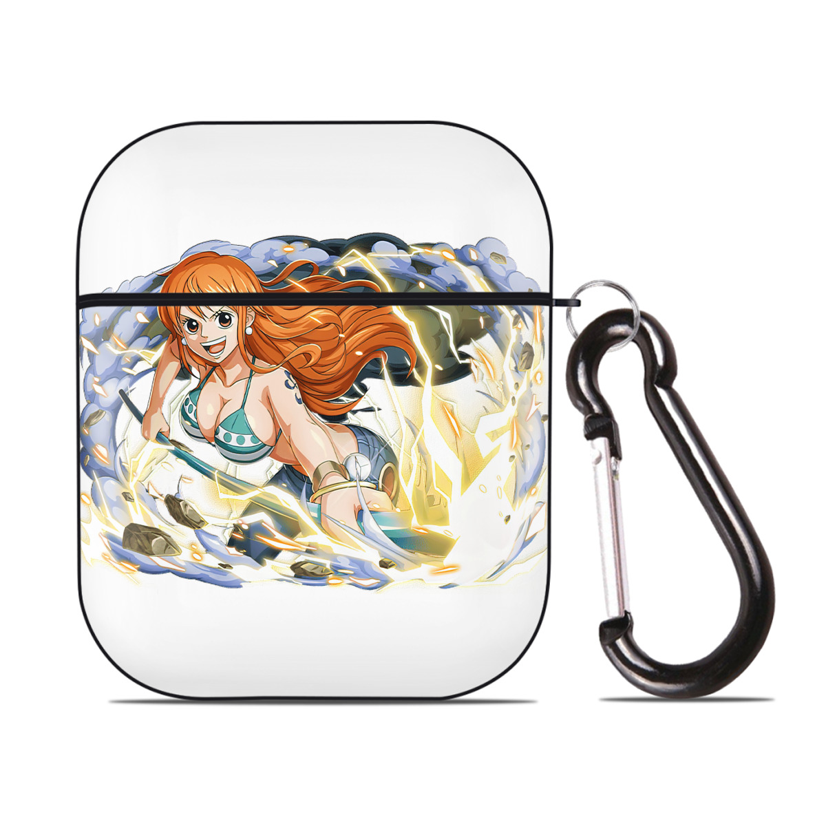 ワンピース ナミ ONE PIECE Nami AirPods 第2世代保護ケース ハードシェル ブラック 耐衝撃・防指紋・カラビナ付き