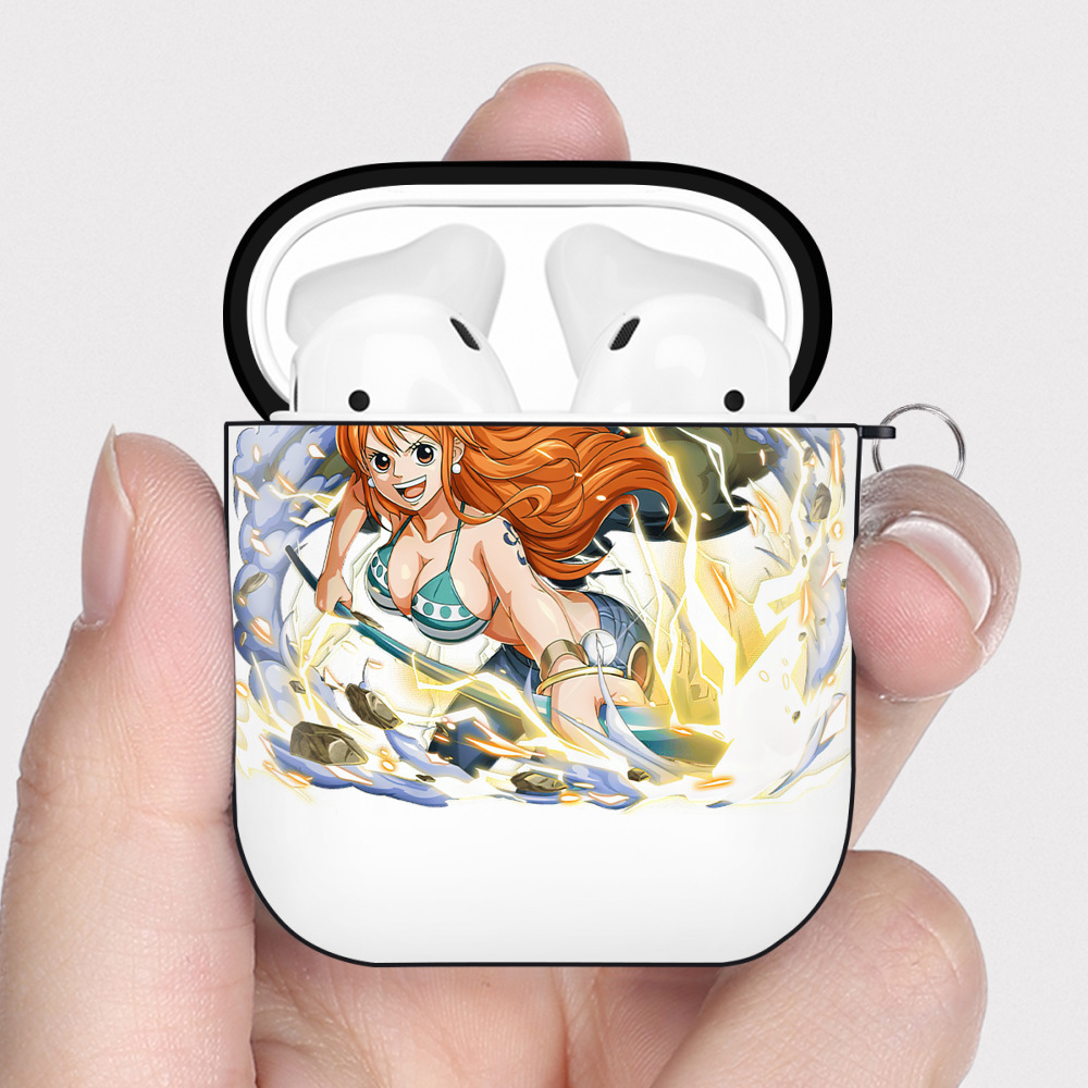 ワンピース ナミ ONE PIECE Nami AirPods 第2世代保護ケース ハードシェル ブラック 耐衝撃・防指紋・カラビナ付き