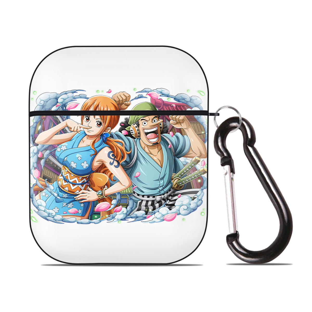 ワンピース ナミ ONE PIECE Nami AirPods 第2世代保護ケース ハードシェル ブラック 耐衝撃・防指紋・カラビナ付き