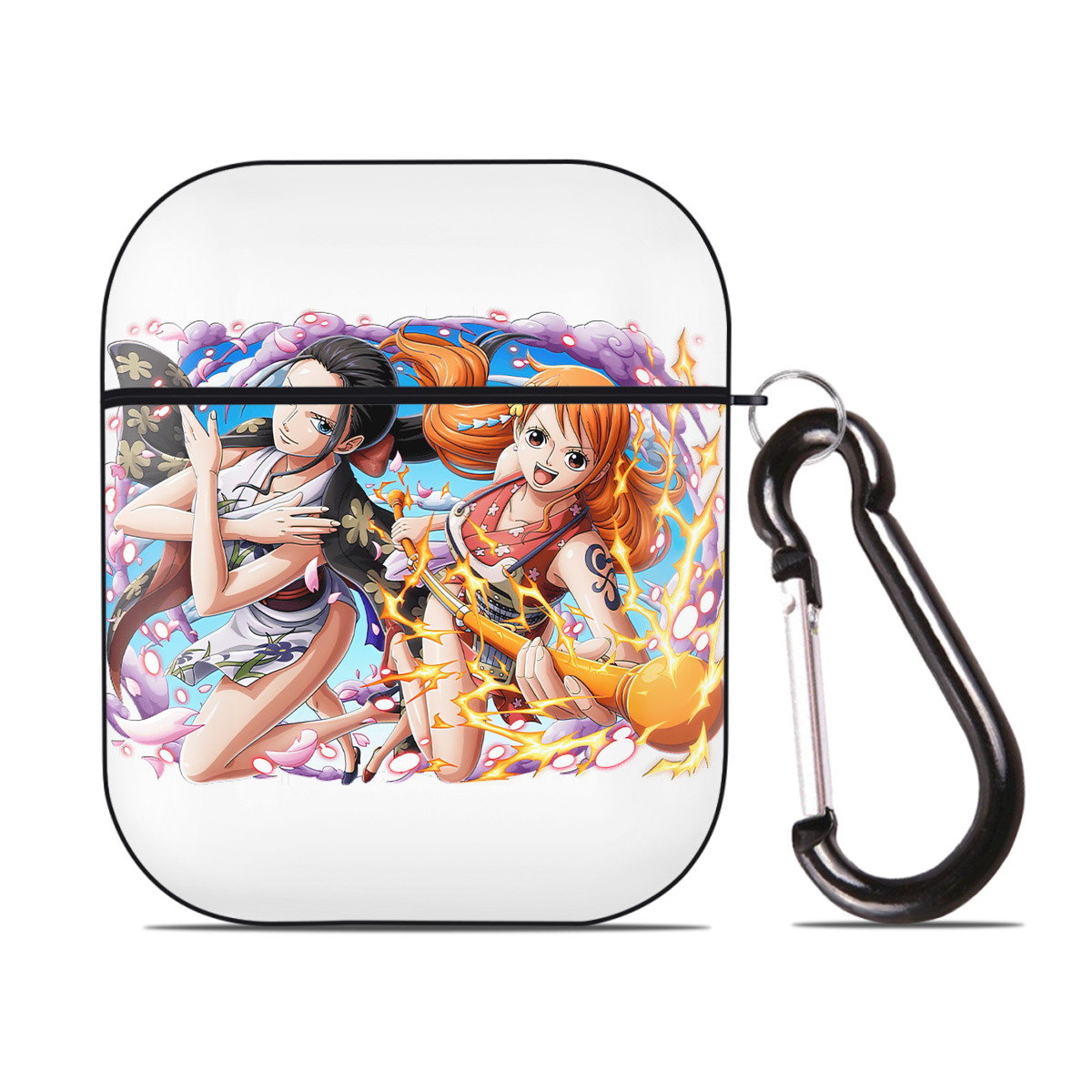 ワンピース ナミ ONE PIECE Nami AirPods 第2世代保護ケース ハードシェル ブラック 耐衝撃・防指紋・カラビナ付き