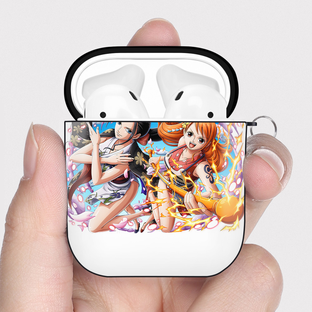 ワンピース ナミ ONE PIECE Nami AirPods 第2世代保護ケース ハードシェル ブラック 耐衝撃・防指紋・カラビナ付き