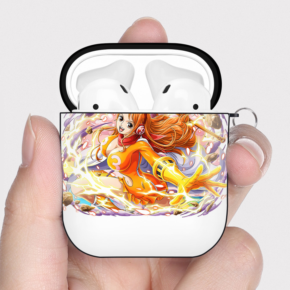 ワンピース ナミ ONE PIECE Nami AirPods 第2世代保護ケース ハードシェル ブラック 耐衝撃・防指紋・カラビナ付き