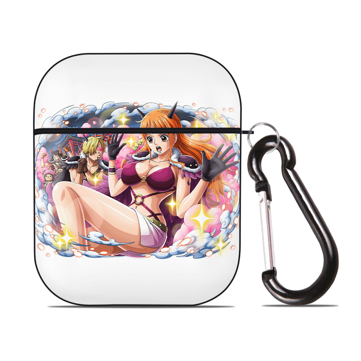 ワンピース ナミ ONE PIECE Nami AirPods 第2世代保護ケース ハードシェル ブラック 耐衝撃・防指紋・カラビナ付き