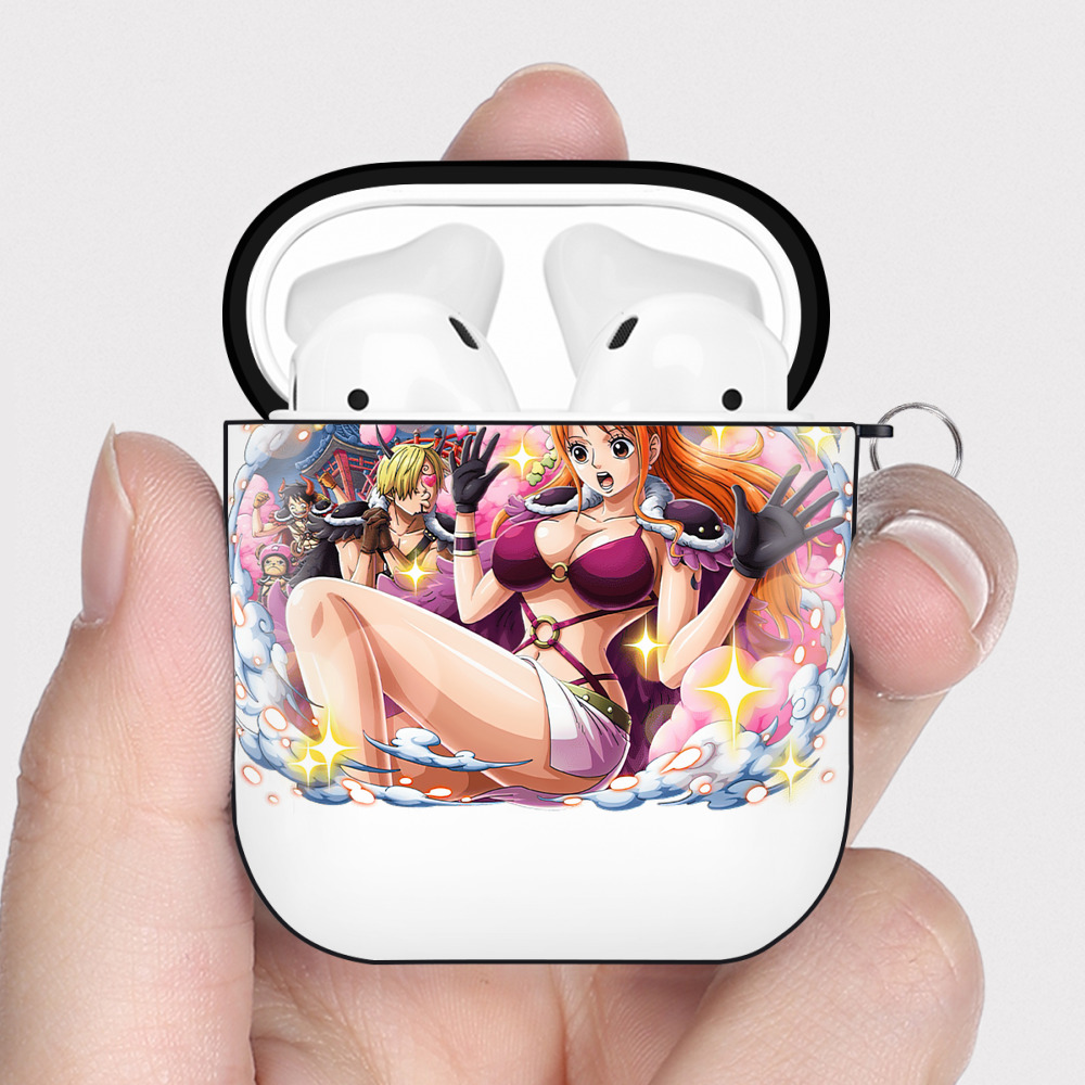 ワンピース ナミ ONE PIECE Nami AirPods 第2世代保護ケース ハードシェル ブラック 耐衝撃・防指紋・カラビナ付き