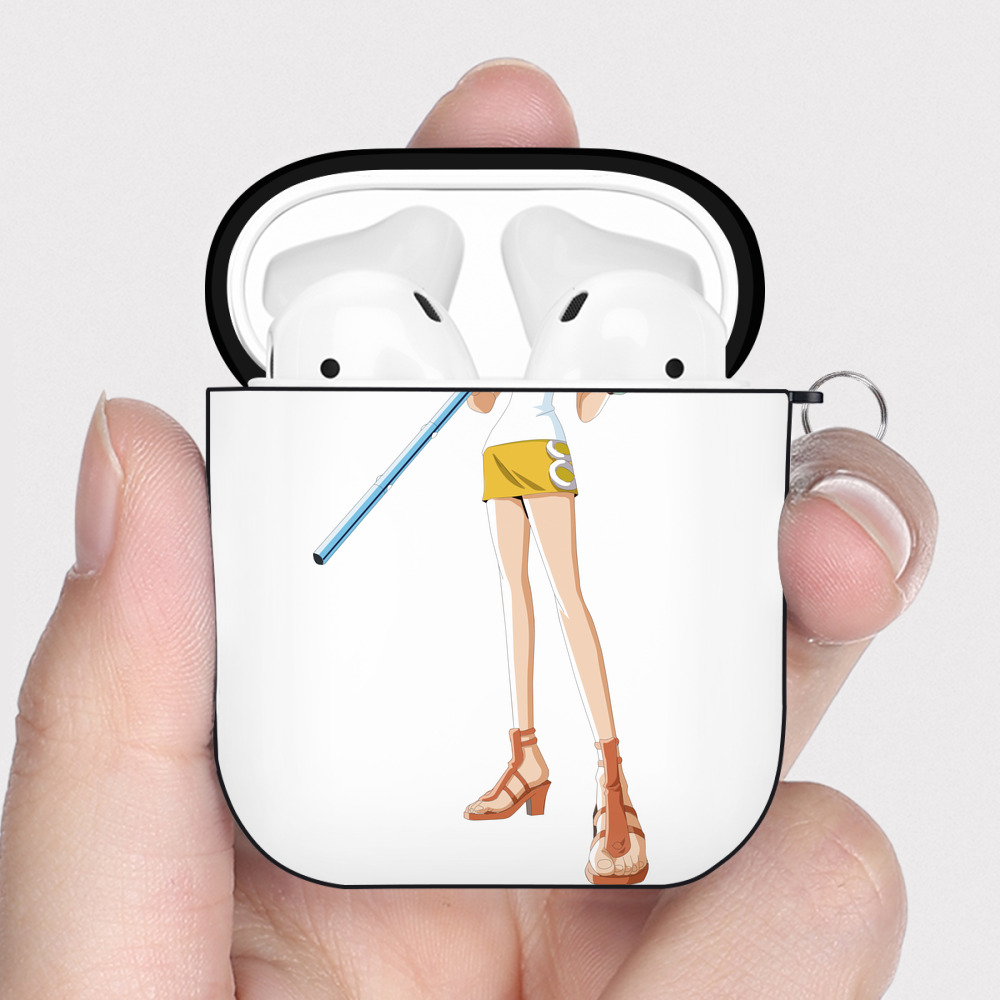ワンピース ナミ ONE PIECE Nami AirPods 第2世代保護ケース ハードシェル ブラック 耐衝撃・防指紋・カラビナ付き