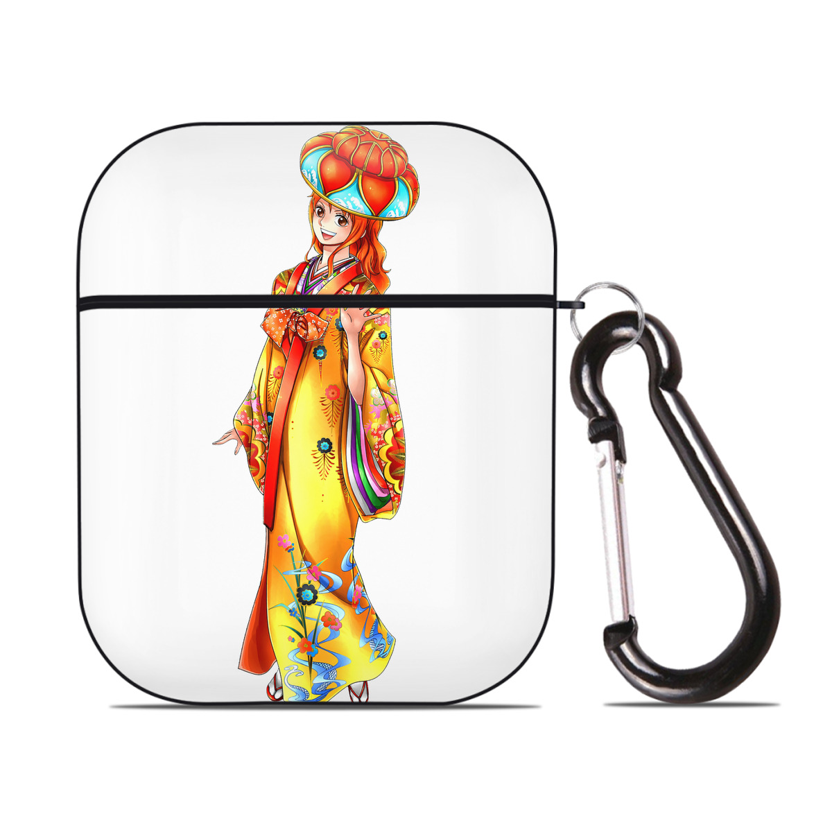 ワンピース ナミ ONE PIECE Nami AirPods 第2世代保護ケース ハードシェル ブラック 耐衝撃・防指紋・カラビナ付き