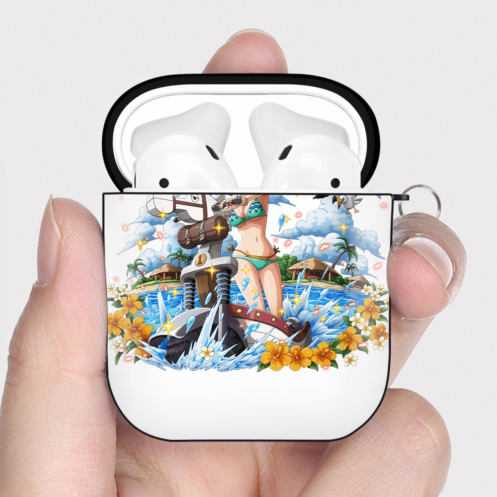 ワンピース ナミ ONE PIECE Nami AirPods 第2世代保護ケース ハードシェル ブラック 耐衝撃・防指紋・カラビナ付き