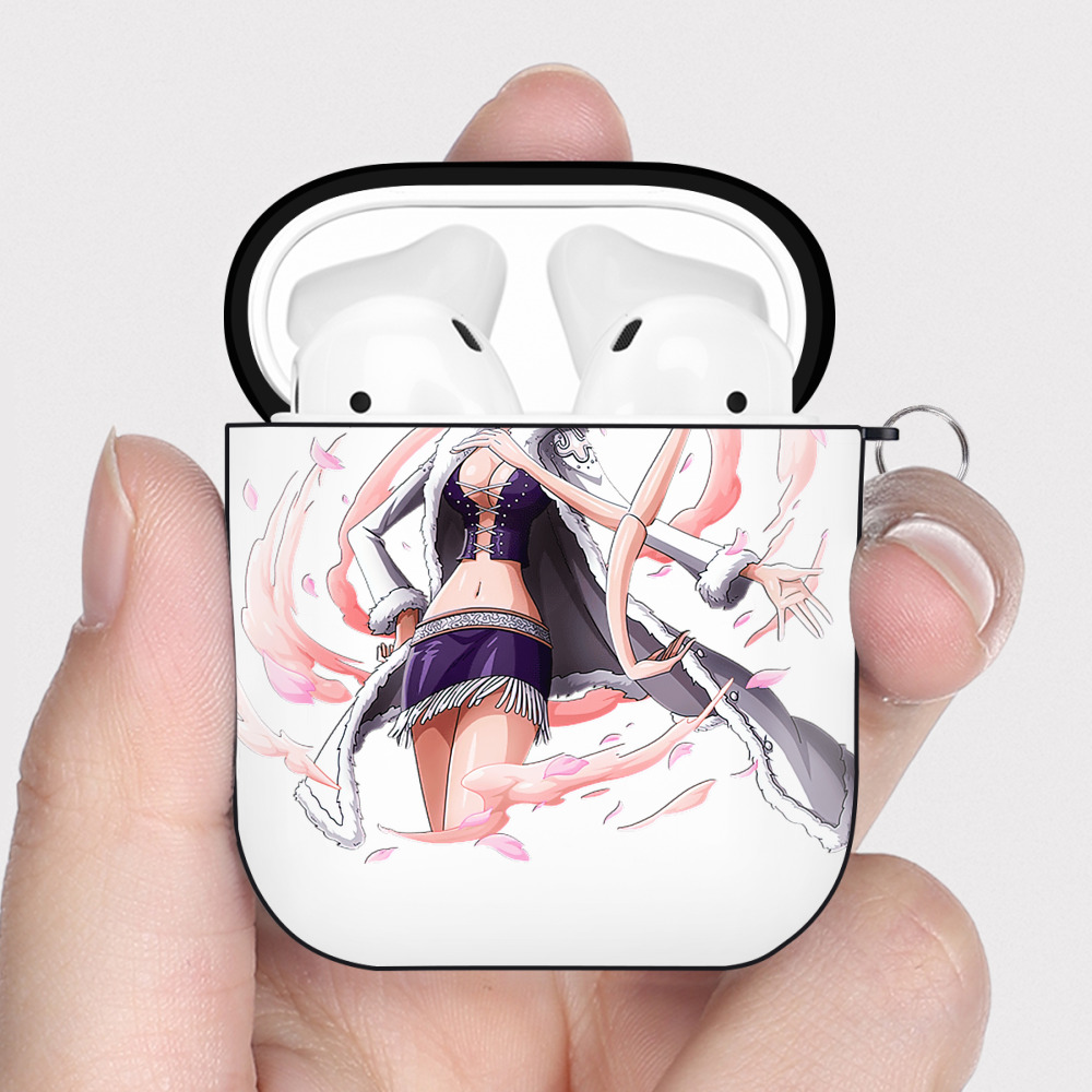 ワンピース ニコ・ロビン ONE PIECE Nico Robin AirPods 第2世代保護ケース ハードシェル ブラック 耐衝撃・防指紋・カラビナ付き