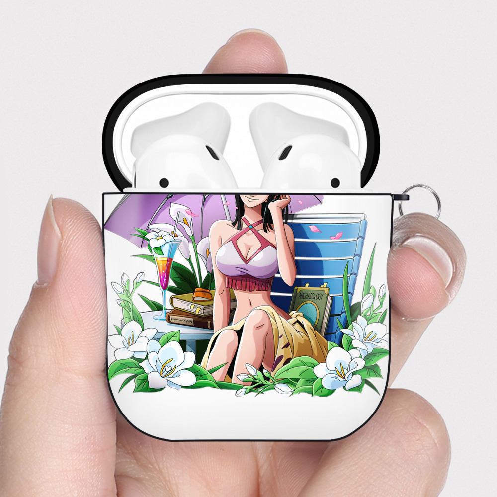 ワンピース ニコ・ロビン ONE PIECE Nico Robin AirPods 第2世代保護ケース ハードシェル ブラック 耐衝撃・防指紋・カラビナ付き