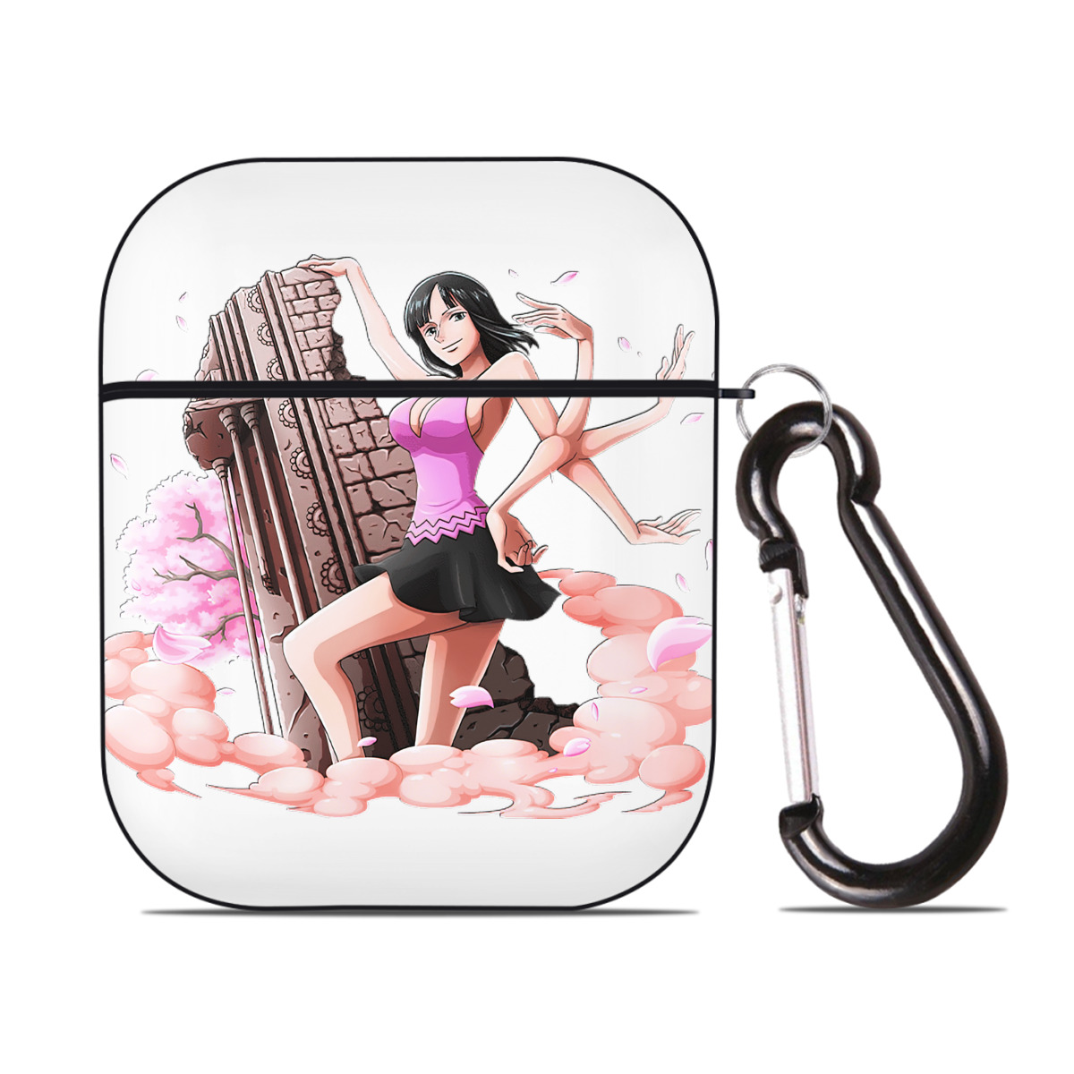 ワンピース ニコ・ロビン ONE PIECE Nico Robin AirPods 第2世代保護ケース ハードシェル ブラック 耐衝撃・防指紋・カラビナ付き