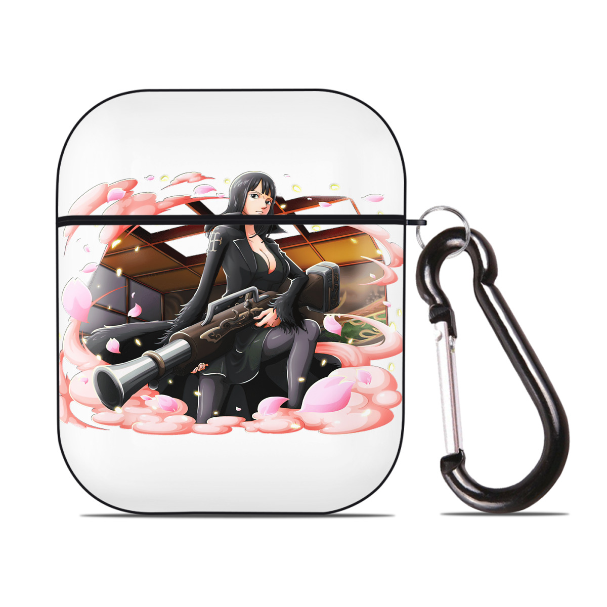 （画像用） ワンピース ニコ・ロビン ONE PIECE Nico Robin AirPods 第2世代保護ケース ハードシェル ブラック 耐衝撃・防指紋・カラビナ付き
