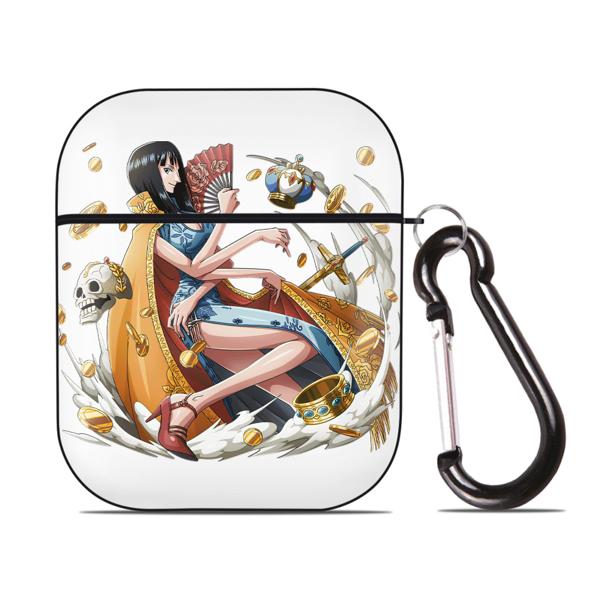 ワンピース ニコ・ロビン ONE PIECE Nico Robin AirPods 第2世代保護ケース ハードシェル ブラック 耐衝撃・防指紋・カラビナ付き