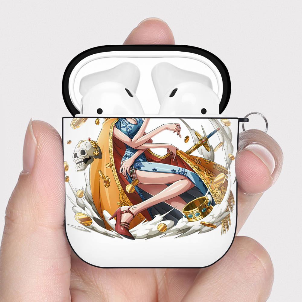 ワンピース ニコ・ロビン ONE PIECE Nico Robin AirPods 第2世代保護ケース ハードシェル ブラック 耐衝撃・防指紋・カラビナ付き