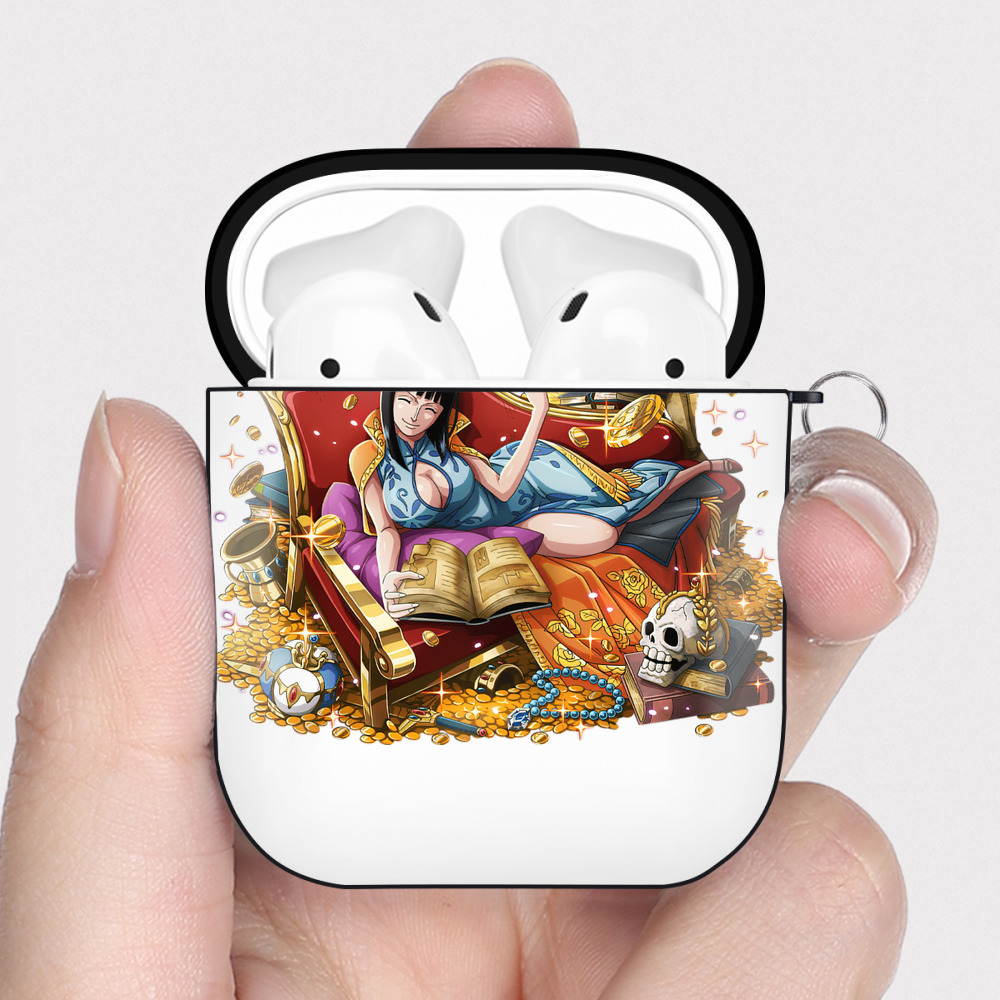 ワンピース ニコ・ロビン ONE PIECE Nico Robin AirPods 第2世代保護ケース ハードシェル ブラック 耐衝撃・防指紋・カラビナ付き