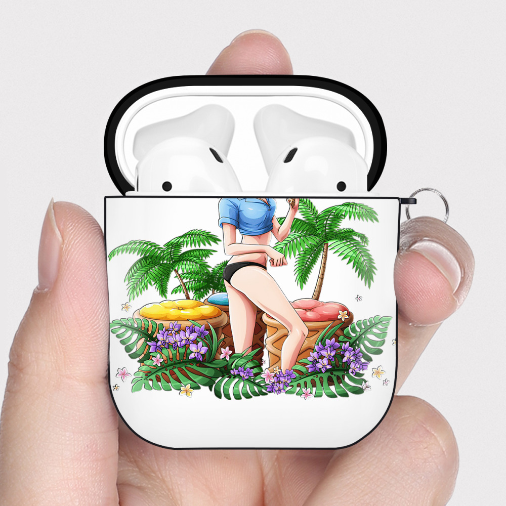 ワンピース ニコ・ロビン ONE PIECE Nico Robin AirPods 第2世代保護ケース ハードシェル ブラック 耐衝撃・防指紋・カラビナ付き