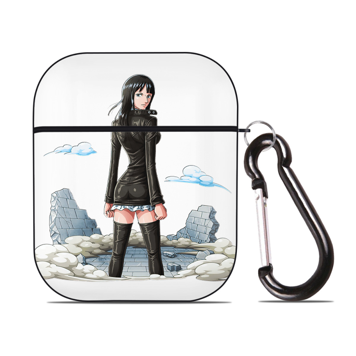 ワンピース ニコ・ロビン ONE PIECE Nico Robin AirPods 第2世代保護ケース ハードシェル ブラック 耐衝撃・防指紋・カラビナ付き