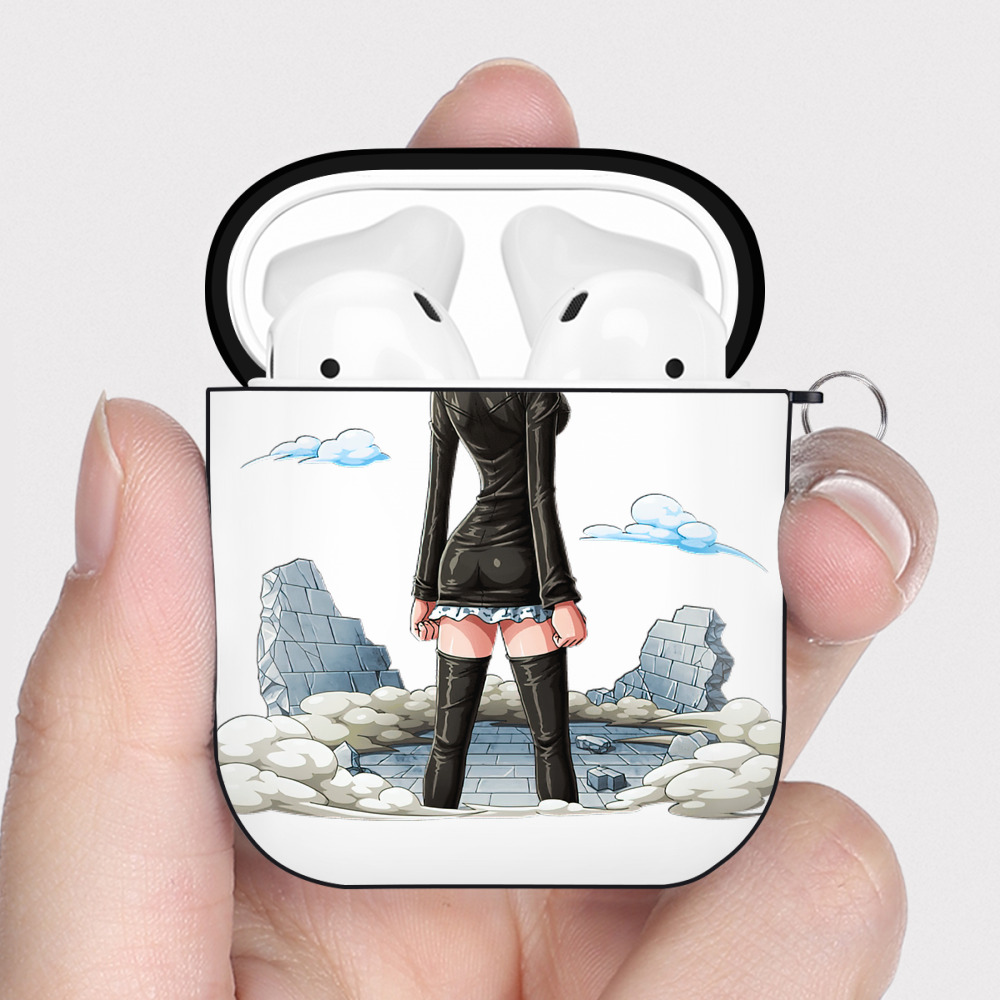 ワンピース ニコ・ロビン ONE PIECE Nico Robin AirPods 第2世代保護ケース ハードシェル ブラック 耐衝撃・防指紋・カラビナ付き