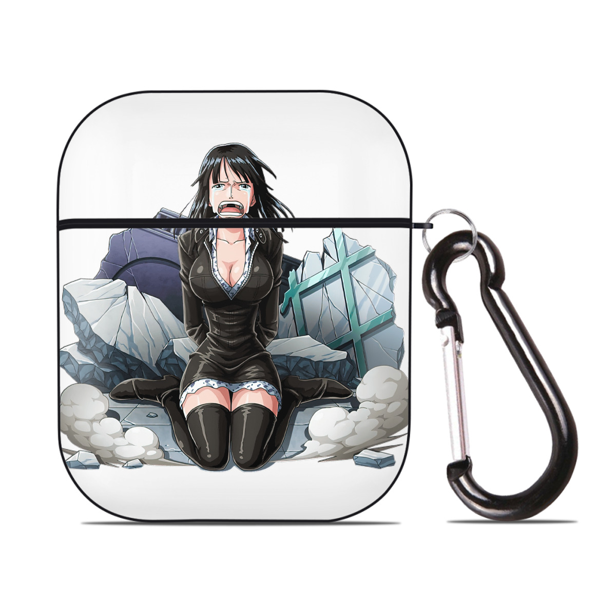 ワンピース ニコ・ロビン ONE PIECE Nico Robin AirPods 第2世代保護ケース ハードシェル ブラック 耐衝撃・防指紋・カラビナ付き