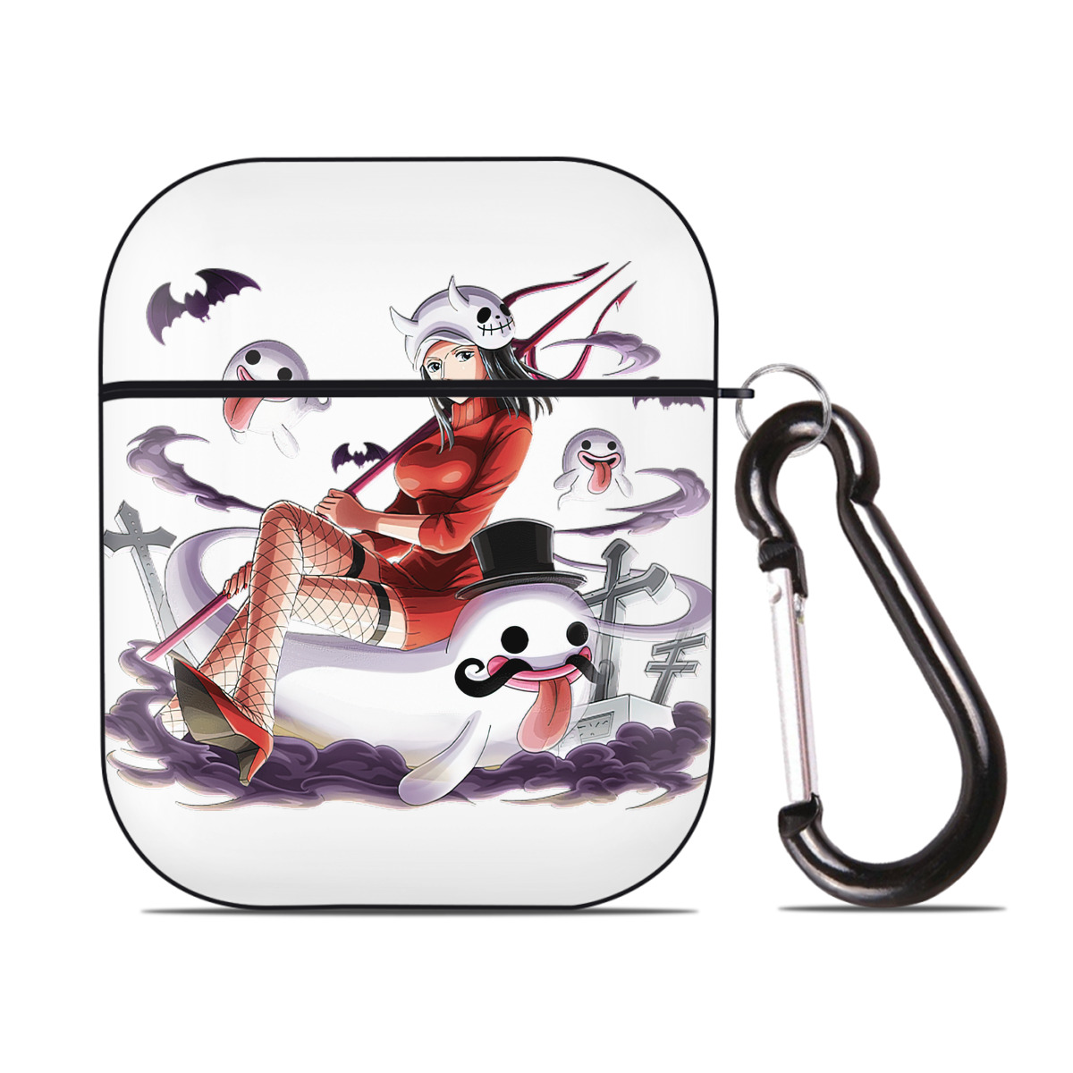 ワンピース ニコ・ロビン ONE PIECE Nico Robin AirPods 第2世代保護ケース ハードシェル ブラック 耐衝撃・防指紋・カラビナ付き