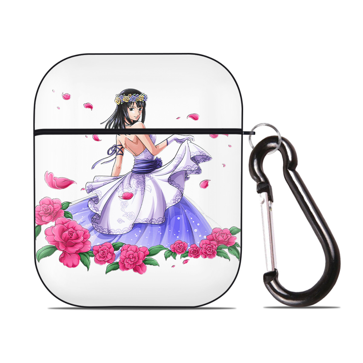 ワンピース ニコ・ロビン ONE PIECE Nico Robin AirPods 第2世代保護ケース ハードシェル ブラック 耐衝撃・防指紋・カラビナ付き